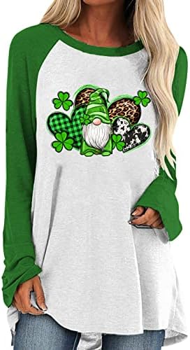 Yubnlvae St. Patrick's Day Pullover para mulheres Imprimir Casual Crew Neck Gift Gifts Sorteio