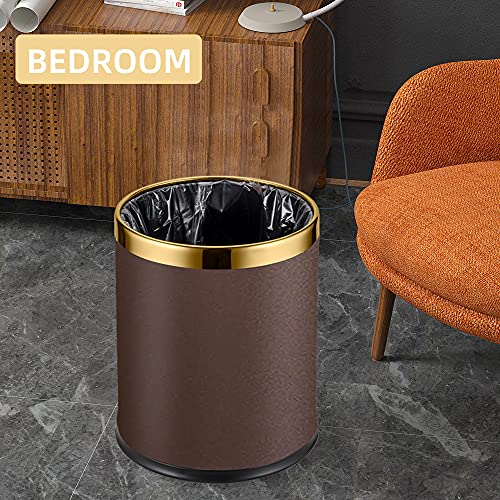 Lixo de aço inoxidável Briefhuman lata ， lata de ouro de um pequeno escritório, lata de lixo preto e