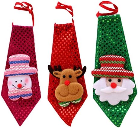 Happyyami lantejoulas de lantejoulas de natal com renas de santa padrão boneco de neve para crianças decoração de festa de natal mexnny laços magros
