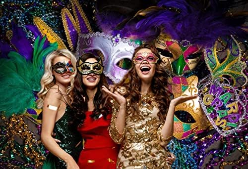 12x10ft mardi gras tem tema fotografia cenário de mascarada Antecedentes Booth de festa da festa de aniversário para casamentos Bacharelas de despedida de festa decorações de festas Banner 61