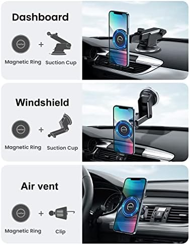 CIENCIMY Compatível com montagem de carro MagSafe para pára -brisa/painel/ventilação de ar de ar