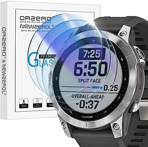 OrZero compatível para Garmin Fenix ​​7 47mm Smartwatch Screen Protector, vidro temperado 2,5d arco bordas 9 dureza hd livre de bolhas