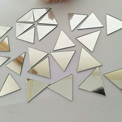 Conjunto de acfeng de 100pcs 1 Triângulo espelho de vidro real telha de mosaico, espelho triangular