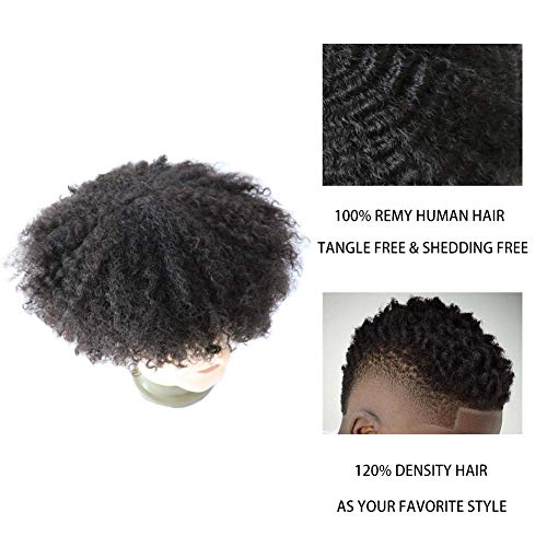 Lumeng Afro Toupee Man Weave Hair Homem Black Men Black mens Curly Toupe Human Hair Afro -America