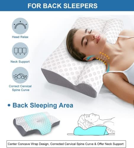 Travesseiro para alívio da dor no pescoço, travesseiro de espuma de memória inodoro para dormir, travesseiros