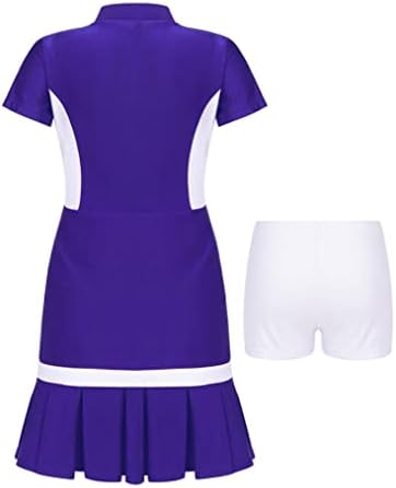Yeahdor Kids Girls 2 Peças Vestido de golfe de tênis Conjunto com shorts Racerback Tampo Tamas e Skorts
