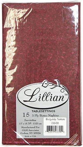 Lillian Texture 3 Ply 24-Pack Bistro Nardines, Borgonha