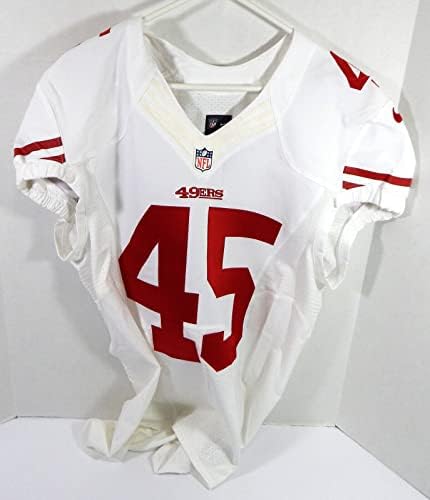 2013 San Francisco 49ers 45 Jogo emitiu White Jersey 44 16 - Jerseys de Jerseys usados ​​na