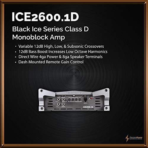 Precision Power ICE2600.1D Black Ice Series 2600W Classe D Monoblock Amp