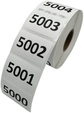 Três adesivos de número de dente -de -de -leão, rótulos de inventário - 1000 números por rolo 1½ x 1 -
