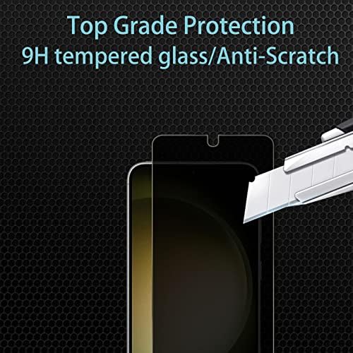 Chrinecy [4 pacote] 2 Protetor de tela de privacidade de embalagem para Samsung Galaxy S23 com protetor de lente de lentes de 2 pacote, protetor de tela de vidro temperado com dureza 9H, anti -espião anti -espião