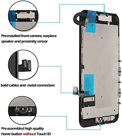 Ayake para iPhone 8 Substituição de tela com botão doméstico, Digitalizador de exibição de toque LCD de montagem completa com câmera frontal+falante+sensor de proximidade para A1863, A1905, A1906