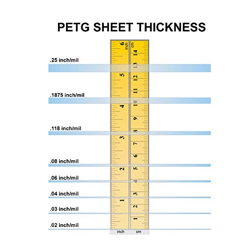 Suprimentos gráficos superiores PETG Clear Plexiglass Plástico Folhas 24 x 36 polegadas de espessura de 30mil