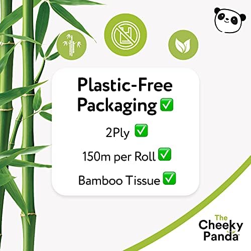 The Cheeky Panda - Rolls profissionais de bambu mini jumbo | Caixa a granel de 12 rolos | Sem