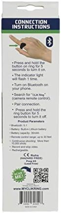 Meu Ring Clik WHT Bluetooth Selfie/Video Remote com tripé, branco, padrão