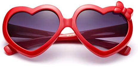 Kyra Kids Girls Heart Sunglasses com óculos de sol fofos em forma de coração para meninas