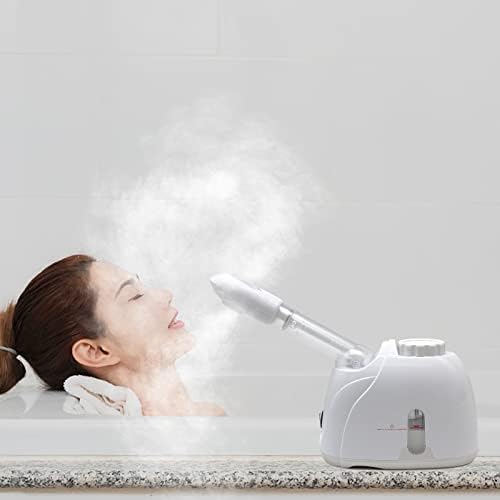 FGRGSCs Face a vapor com pulverizador rotativo em casa Sauna Spa vaporizador facial + rosa + limão