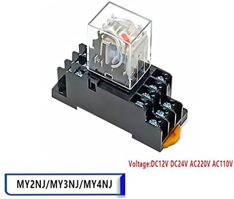 Scruby 1set Power Relay Bobina Geral DPDT Micro mini -relé eletromagnético interruptor com base de soquete LED AC 110/220V DC 12/24V My2/3/4nj