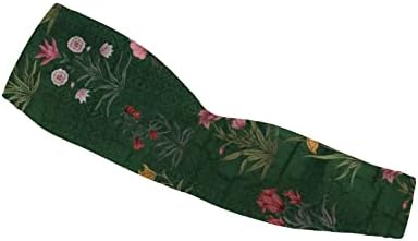 Mangas de braço de proteção solar UV unissex, mangas de resfriamento Floral étnico Têxtil, escudo