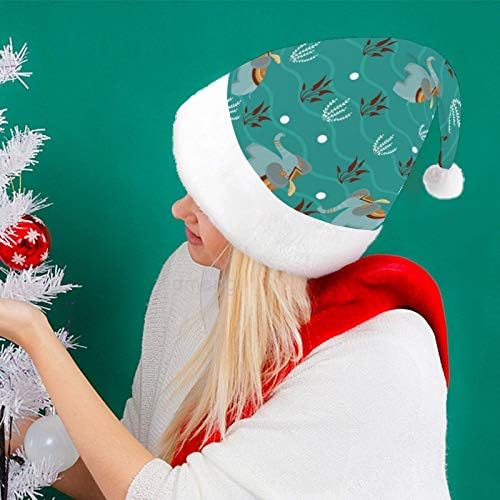 Chapéu de Papai Noel de Natal, elefante Hat de Férias de Natal Green Stripe para adultos, Hats de Natal