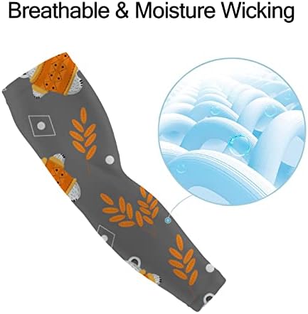 Mangas de braço de proteção solar UV unissex, mangas de resfriamento Urso fofo no outono, bloco de tampa do braço