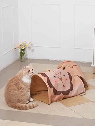 Túnel de gato de desenho animado Qwinee para gatinho de gato interno gatinho gatinho interativo brinquedo de brinquedo