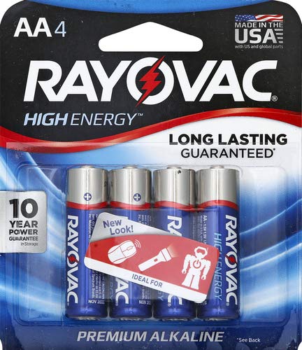 Baterias alcalinas Rayovac Rayovac, tamanho AA, 0,24 libras
