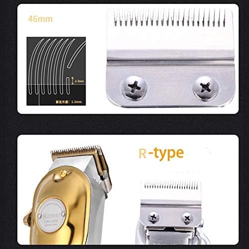 Uxzdx cabeleriforador de metal completo profissional Clipper elétrico sem fio LCD Cabelo Goldador de ouro