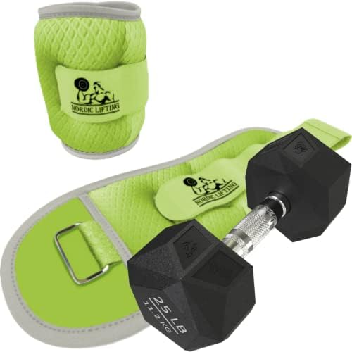 Pesos do pulso do tornozelo 1 lb - pacote verde com halteres prisma 25 lb