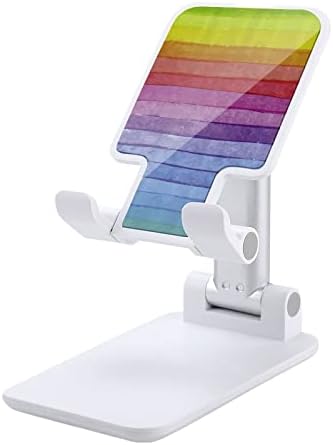 Rainbow Color Wooden Stripes Celular dobrável Stand ajustável do telefone celular Funny Desktop Dock Compatível