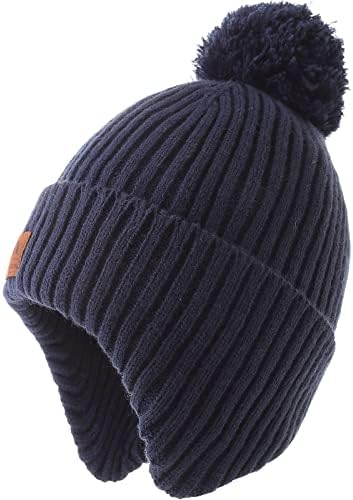 Tmtyh Baby Winter Hat para meninos e meninas lã de lã de lã de bebê com pom pom pom abastas de