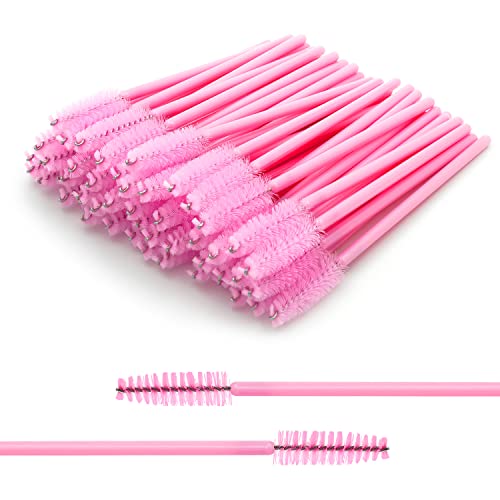 Escova de cílios rosa 200pcs, escovas de rímel de cílios descartáveis ​​variam de varas de sobrancelhas para o cílio de limpeza de lesões de peças Aplicadoras de aplicação