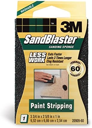 3m Sandblaster Landing Sponge, Green, 3,75 pol. X 2,5 pol. X 1 pol., 60 grão