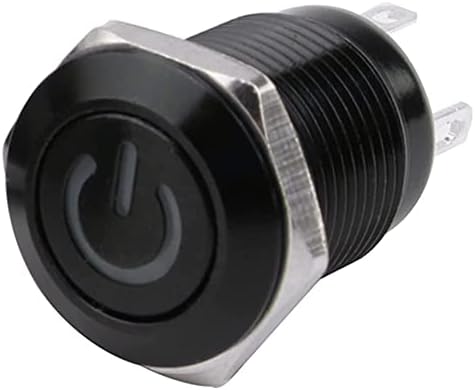 Uncaso 12mm de botão de botão de metal preto oxidado à prova d'água com lâmpada LED Momentary trava PC Power interruptor 3V 5V 6V 12V 24V 220V