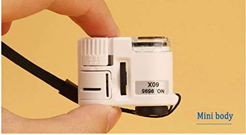 Mini -portiva Mini Pocket Microscope Loupe Detector de moeda Mini Linente de joalheiro com luz LED