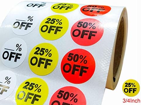 Adesivos de preços em branco de 3/4 polegadas de preço de etiquetas de etiquetas de lojas de lojas