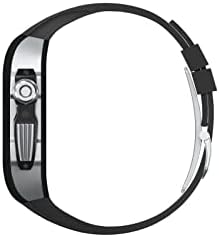 Band de relógio de borracha CNHKAU com estojo de fibra de carbono compatível com a série Apple Watch Series