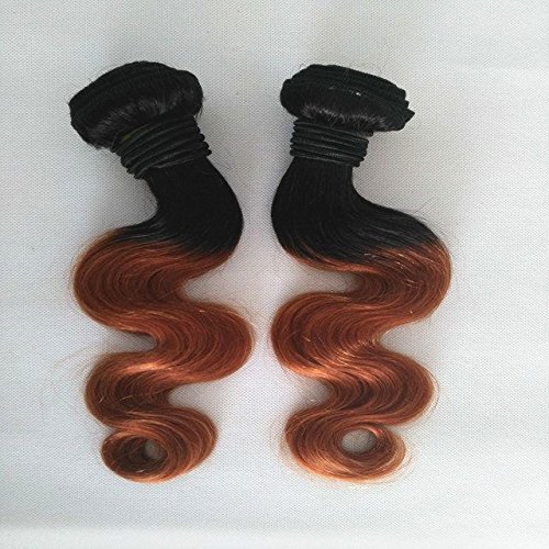 Extensões de cabelo humano curto xmh 12 polegadas ombre pacote de cabelo onda corporal de dois