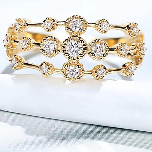 Moda Women's Diamond Open Work Ring Zircon Noivado anel de casamento Anel de aço inoxidável