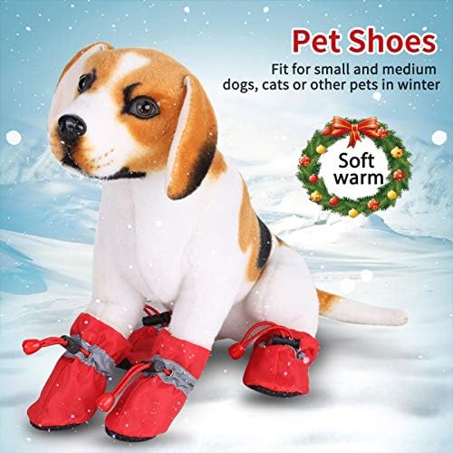 Botas de cachorro gloglow, 4pcs/conjunto de meias de cachorro impermeabilizadas algodão macia