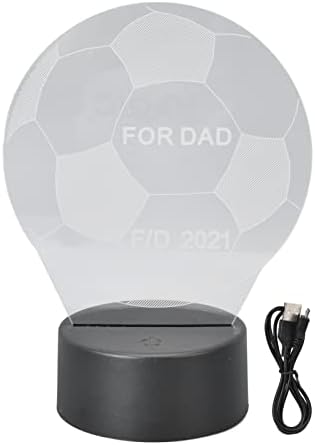PLPLAAOO 3D LUZ NOITE, Lâmpada 3D de futebol, 7 colorido LED LED LUZES NOTIONS LUZES NOTIVAS, FUÇO COM SUPHENTO
