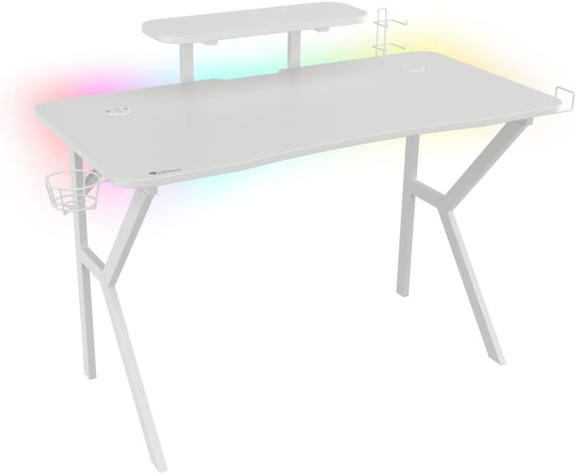 Gênesis Holm 320 RGB Carbon White Gaming Table