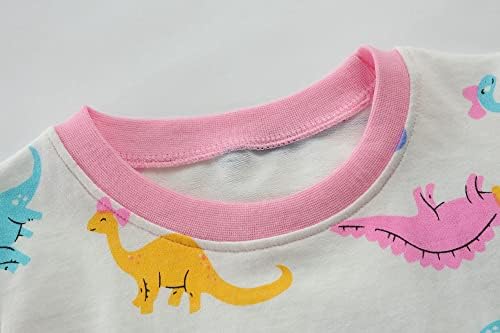 Pijama de mão pequena para meninas dinossauros sets curtos infantis algodão unicórnio de dormir