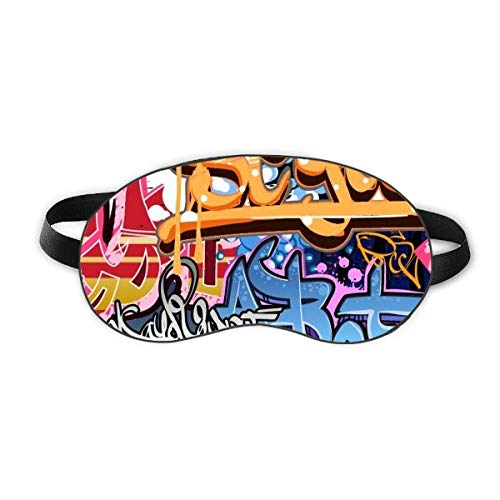 Colorido de pintura de crânio Padrão de graffiti Sleep Sleep Eye Shield Soft Night Blindfold Shade Cover