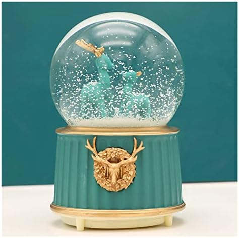 BZGKNUL CRISTAL Ball Rotcing Box, 3D Nordic Elk Snow Globe Glass for Kids Mom pai menino menina