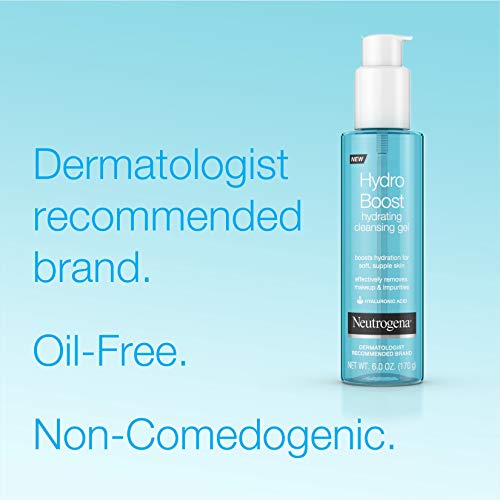 Neutrogena Hydro Boost Leve Hidratante Gel de limpeza facial para a pele sensível, lavagem de rosto suave
