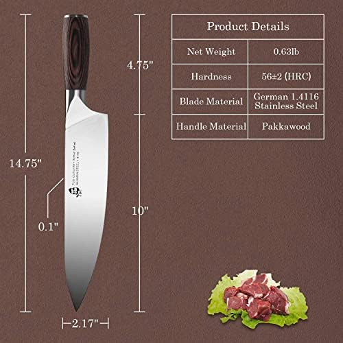 Faca de Tuo Pro Chef 10 polegadas e faca de utilidade 5 polegadas - ALMANELHO HC AÇO ANTECIMENTO - ERGONONOMIC