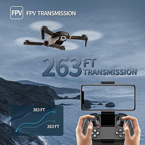 Drone 4dv4 com câmera HD 1080p para adultos FPV Vídeo ao vivo RC Quadcopter Helicopter para Beginners Kids Toys Gifts, 2 baterias e estojo de transporte, altitude de altitude, waypoints, flip 3D, modo sem cabeça, preto