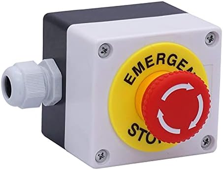Tpuoti 22mm 2 nc sinalização vermelha cogumelo parada de botão de botão de emergência estação 10a