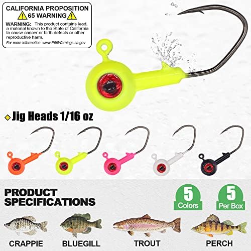 Cappie-Baits- Plastics-Jig-Heads-Kit-Minnow-Fishing-Lures-for Crappie-Panfish-Bluegill-20Piece